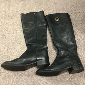 TORY BURCH Black Riding Boots size 8